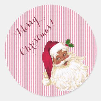 Ouderwetse Kerstman Klassieke Ronde Sticker