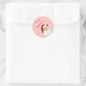 Ouderwetse Kerstman Klassieke Ronde Sticker (Tas)