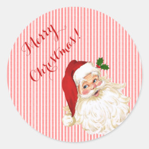 Ouderwetse Kerstman Klassieke Ronde Sticker