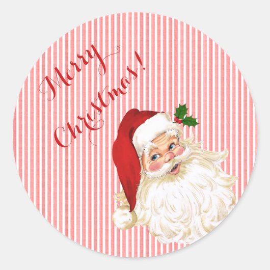 Ouderwetse Kerstman Klassieke Ronde Sticker (Voorkant)