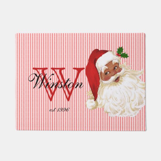 Ouderwetse kerstman monogram deurmat (Voorkant)