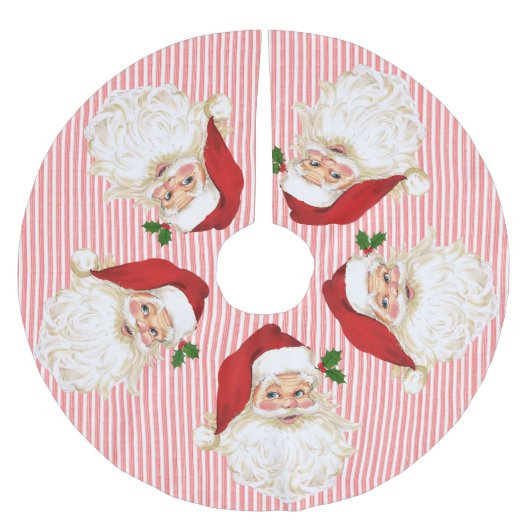 Ouderwetse Kerstman Streep Kerstboom Rok (Voorkant)