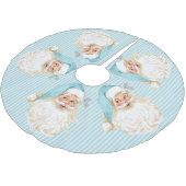 Ouderwetse Kerstman Turquoise Streep Kerstboom Rok (Gekanteld)