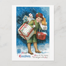 Ouderwetse Kerstmis, Dame Feestdagenkaart