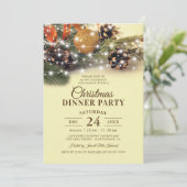 Ouderwetse Kerstmis Dinerfeest Kaart (Staand voorkant)