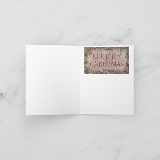 Ouderwetse Kerstmis Feestdagen Kaart (Binnen)