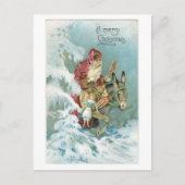 Ouderwetse Kerstmis, Kerstman Feestdagenkaart (Voorkant)