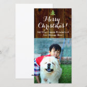 Ouderwetse Kerstmis Landelijke Planken Verticaal Feestdagenkaart (Voorkant / Achterkant)