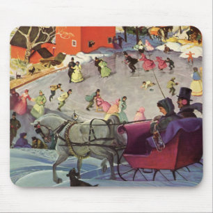 Ouderwetse Kerstmis, Liefde en Romantiek slee Muismat