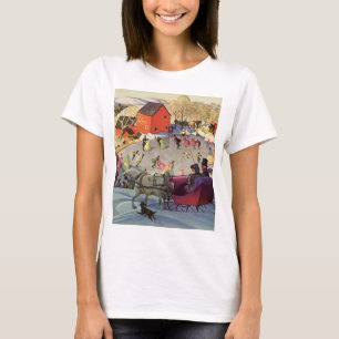 Ouderwetse Kerstmis, Liefde en Romantiek slee T-shirt