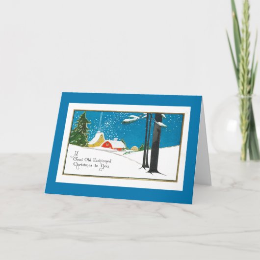 Ouderwetse Kerstmis op het Boerderij Feestdagen Kaart (Voorkant)