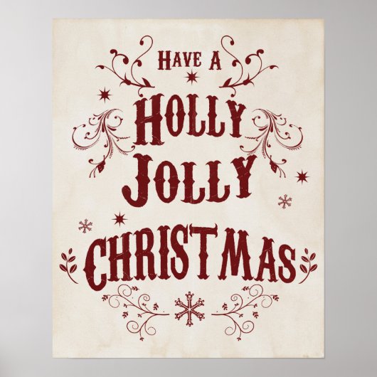 Ouderwetse Kerstmis Poster (Voorkant)