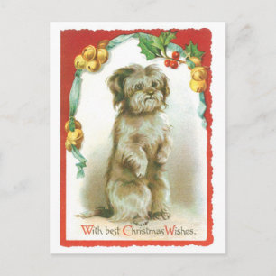Ouderwetse Kerstmis, Puppy Feestdagenkaart