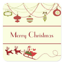 Ouderwetse Kerstmis - Vierkante Sticker