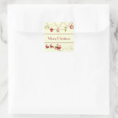 Ouderwetse Kerstmis - Vierkante Sticker (Tas)