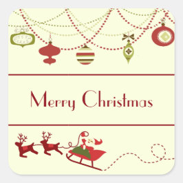 Ouderwetse Kerstmis - Vierkante Sticker