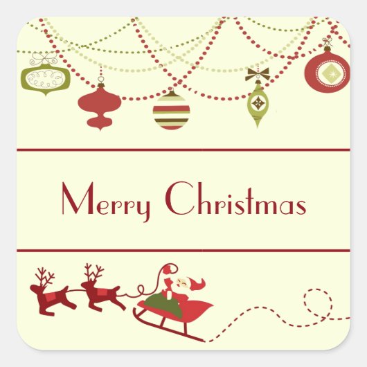 Ouderwetse Kerstmis - Vierkante Sticker (Voorkant)