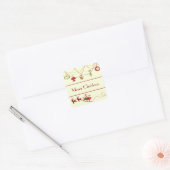 Ouderwetse Kerstmis - Vierkante Sticker (Envelop)