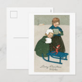 Ouderwetse Kerstmis, Zusters Feestdagenkaart (Voorkant / Achterkant)