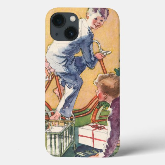 Ouderwetse kerstochtend, kinderen met cadeaus Case-Mate iPhone case (Achterkant)