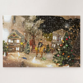 Ouderwetse kerstpuzzel legpuzzel