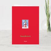 Ouderwetse Kerstscène Victoriaans Huis Sneeuw Kaart (Achterkant)