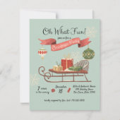 Ouderwetse kerstslee kaart (Voorkant)