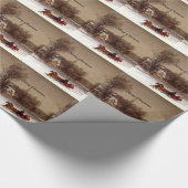 Ouderwetse Kerstslidenrit, Winterse Taferelen Cadeaupapier (Hoek)