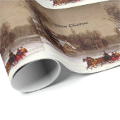 Ouderwetse Kerstslidenrit, Winterse Taferelen Cadeaupapier (Rol Hoek)