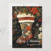 Ouderwetse Kerstsok Printable Feestdagenkaart (Voorkant)