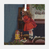 Ouderwetse Kersttelefoon Glas Ornament (Achterkant)