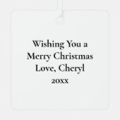 Ouderwetse kersttrein metalen ornament (Achterkant)