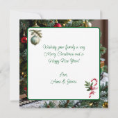 Ouderwetse kersttrein onder de boom kaart (Achterkant)