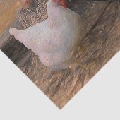 Ouderwetse kippen op het erf tissuepapier (Detail)