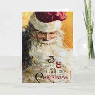 Ouderwetse Klassieke Kerstman Kerstkaart Feestdagen Kaart