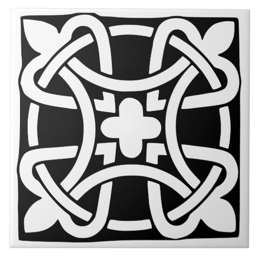 Ouderwetse klassieke traditionele zwart-wit afbeel tegeltje (Voorkant)