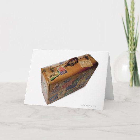 ouderwetse koffer met stickers kaart (Voorkant)