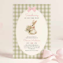 Ouderwetse Konijn Gingham Baby Shower
