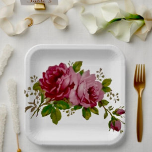 Ouderwetse Koolroos Elegantie Papieren Bord