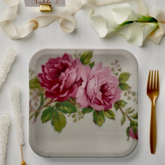 Ouderwetse Koolroos Elegantie Papieren Bord