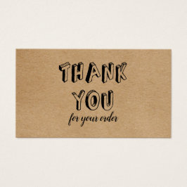 Ouderwetse Kraft Bedankt voor uw bestelling Visitekaartje