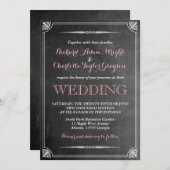 Ouderwetse krijtbord Victoriaanse trouwuitnodiging Kaart (Voorkant / Achterkant)