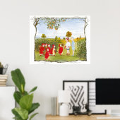 Ouderwetse Kute Weide Kinderen en Baby's Poster (Thuiskantoor)