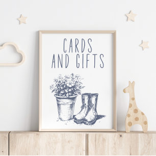 Ouderwetse landelijke charme baby shower kaarten c poster