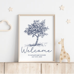 Ouderwetse landelijke charme baby shower welkomstb poster