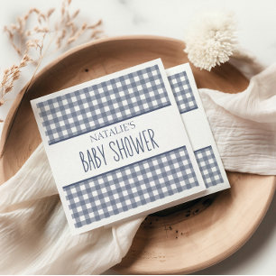 Ouderwetse landelijke charme geruite babyshower servet