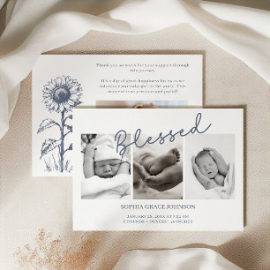 Ouderwetse Landelijke Charme Gezegende Baby Foto G Aankondiging