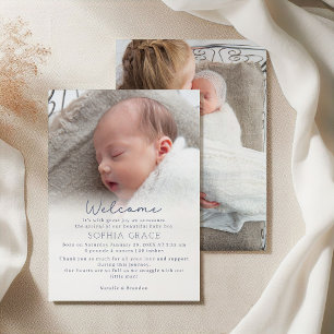 Ouderwetse Landelijke Charme Welkom Baby Foto Aankondiging