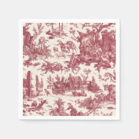 Ouderwetse Landelijke Franse Toile-Rood & Beige