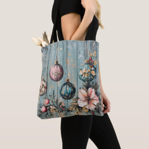 Ouderwetse landelijke Kerstmis Rustieke boerderij Tote Bag